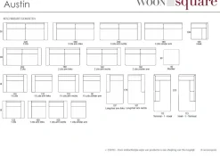 Austin hoekbank grijs