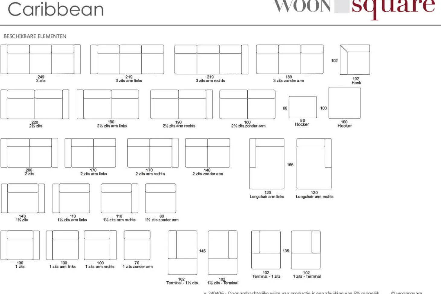 Caribbean hoekbank groen