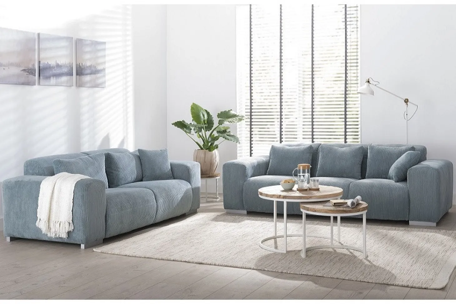 Caribbean 3-zits lichtblauw