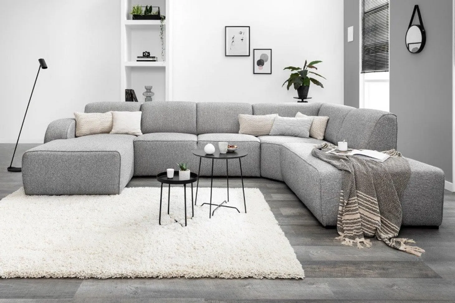 Firenze hoekbank groot grijs