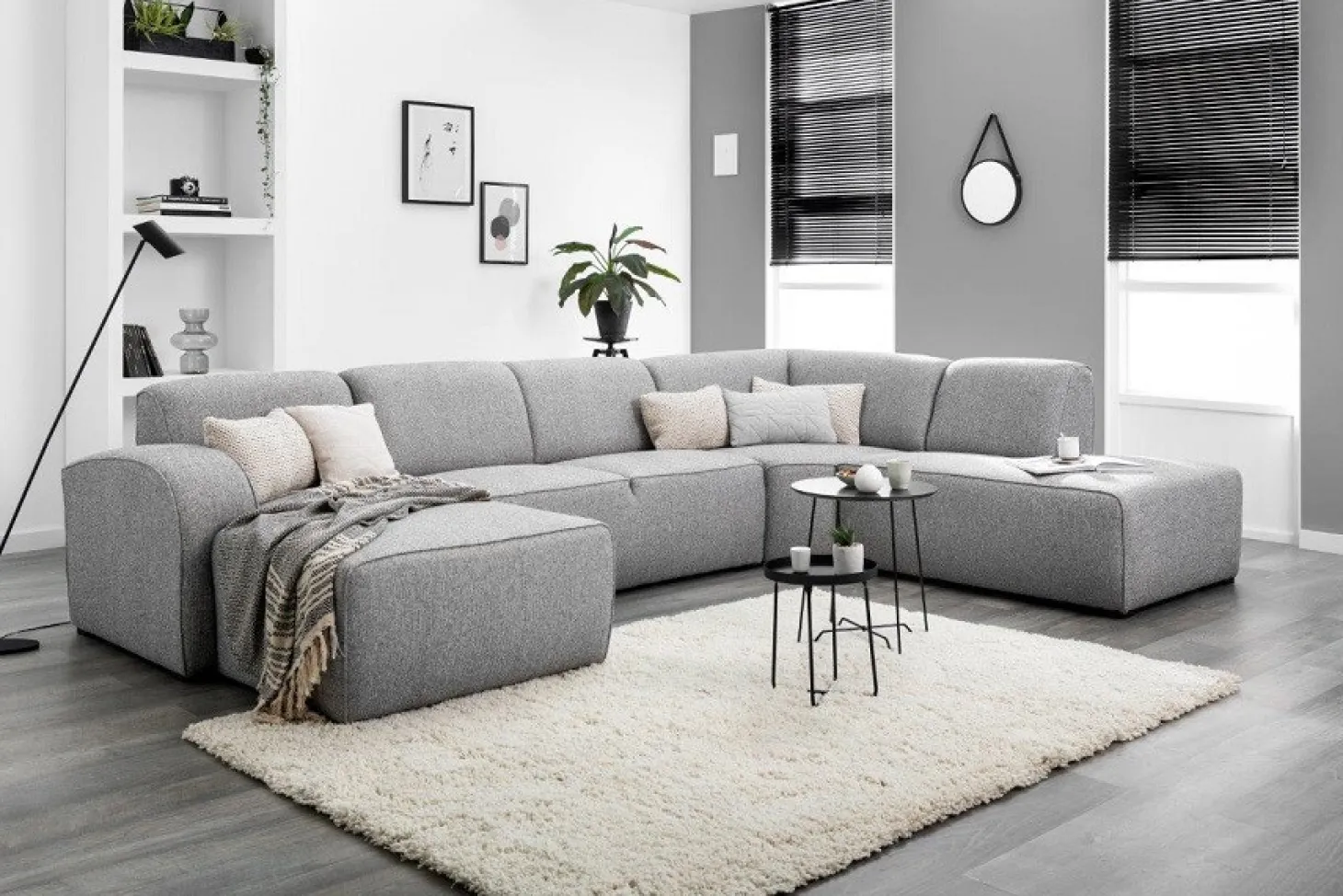 Firenze hoekbank groot grijs