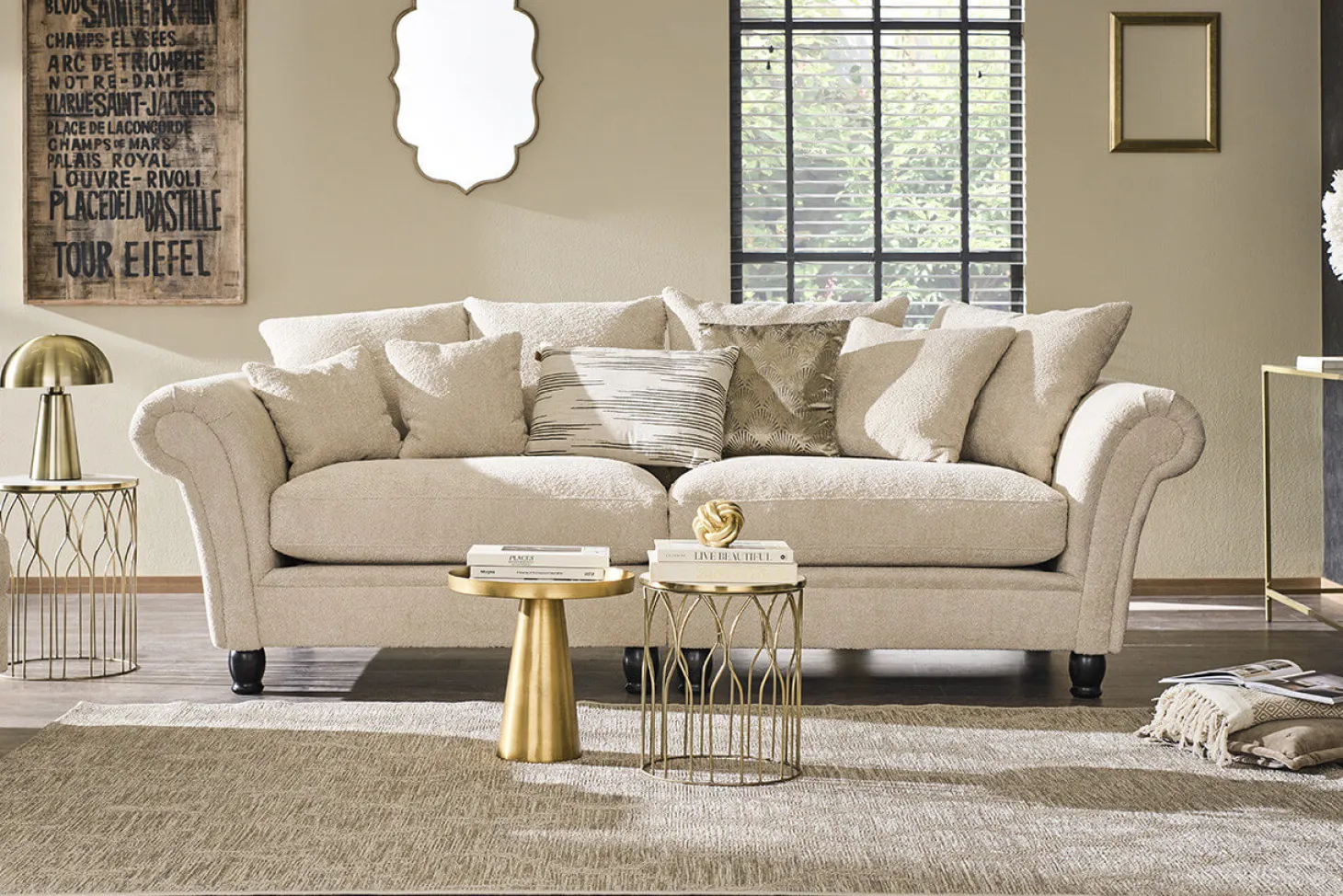 Kasteelbank 3-zits naturel